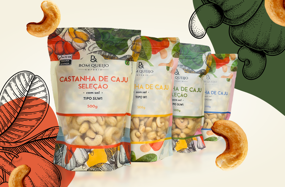 Camargo desenvolve novas embalagens premium para a linha de castanhas de caju do Empório Bom Queijo